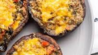 Grilled Herb and Cheese Stuffed Mushrooms Grilled Herb and Cheese Stuffed Mushrooms