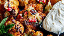 Roasted Cauliflower with Tahini Sauce and Pomegranate Molasses Roasted Cauliflower with Tahini Sauce and Pomegranate Molasses