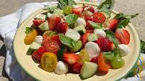 Summer strawberry and cucumber caprese salad Summer strawberry and cucumber caprese salad