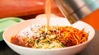 Japanese Beef Broth Ramen with Zucchini and Yam Noodles Japanese Beef Broth Ramen with Zucchini and Yam Noodles