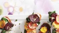 Bruschetta with Quick-Roasted Beets and Garlic-Wilted Beet Greens Bruschetta with Quick-Roasted Beets and Garlic-Wilted Beet Greens