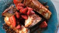 Strawberry Cheesecake Stuffed French Toast with Strawberry Syrup Strawberry Cheesecake Stuffed French Toast with Strawberry Syrup