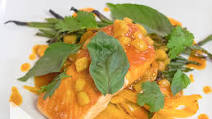 Seared Salmon with Thai Mango Curry Seared Salmon with Thai Mango Curry