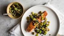 Pan-Seared Salmon With Celery, Olives and Capers Pan-Seared Salmon With Celery, Olives and Capers