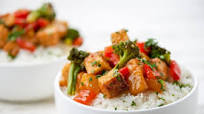 Hawaiian BBQ Tofu with pineapple and broccoli Hawaiian BBQ Tofu with pineapple and broccoli