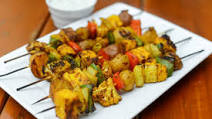 Indian-spiced Vegetable and Paneer Skewers Indian-spiced Vegetable and Paneer Skewers