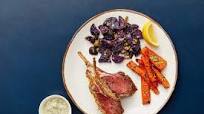 Dijon & Panko-Crusted Lamb Chops with Salsa Verde Carrots & Garlicky Purple Potatoes Dijon & Panko-Crusted Lamb Chops with Salsa Verde Carrots & Garlicky Purple Potatoes