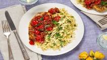 Provençal Herbed Chicken with Burst Tomatoes and Cheesy Pesto Orzo Provençal Herbed Chicken with Burst Tomatoes and Cheesy Pesto Orzo