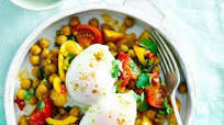 Indian chickpeas with poached eggs Indian chickpeas with poached eggs