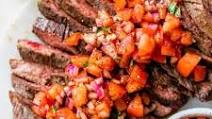 Grilled Steak With Tomatoes, Red Onion and Balsamic Grilled Steak With Tomatoes, Red Onion and Balsamic