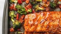 One Pan Baked Teriyaki Salmon and Vegetables One Pan Baked Teriyaki Salmon and Vegetables