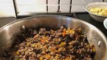 Cuban Picadillo With Potatoes, Olives, Raisins and Mucho Seasoning Cuban Picadillo With Potatoes, Olives, Raisins and Mucho Seasoning