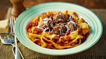 Pappardelle and meatballs Pappardelle and meatballs