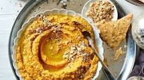 Roast vegetable hummus, macadamia dukkah & lemon recipe Roast vegetable hummus, macadamia dukkah & lemon recipe