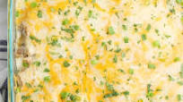 Cheesy Chicken and Refried Bean Enchiladas Cheesy Chicken and Refried Bean Enchiladas
