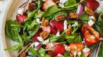 Strawberry Spinach Salad with Candied Pecans Feta and Balsamic Vinaigrette Strawberry Spinach Salad with Candied Pecans Feta and Balsamic Vinaigrette