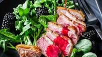 Pan-Seared Duck Breast with Balsamic Blackberry Sauce Pan-Seared Duck Breast with Balsamic Blackberry Sauce