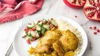 Persian-Inspired Chicken Thighs with Cucumber and Pomegranate Salad Persian-Inspired Chicken Thighs with Cucumber and Pomegranate Salad