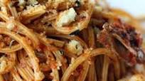 French in a Flash: Red Pistou Pasta with Shrimp and Crunchy Herbes de Provence Crumbs Recipe French in a Flash: Red Pistou Pasta with Shrimp and Crunchy Herbes de Provence Crumbs Recipe