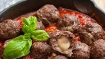 Mozzarella Cheese-Stuffed Meatballs Mozzarella Cheese-Stuffed Meatballs