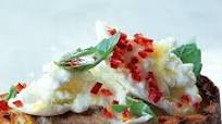Crostini - buffalo mozzarella and chilli Crostini - buffalo mozzarella and chilli