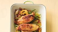 Pan-Roasted Chicken With Lemon-Garlic Green Beans Pan-Roasted Chicken With Lemon-Garlic Green Beans