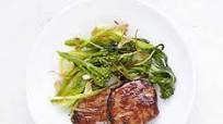 Hoisin pork with garlic & ginger greens Hoisin pork with garlic & ginger greens
