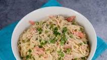 Salmon in Cream Sauce over Pasta Salmon in Cream Sauce over Pasta