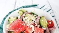 Watermelon Salad with Cucumber, Feta and Dill Recipe Watermelon Salad with Cucumber, Feta and Dill Recipe