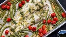 Sheet-Pan Fish with Tomatoes and Green Beans Recipe Sheet-Pan Fish with Tomatoes and Green Beans Recipe