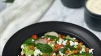 Roasted Chickpea Greek Salad with Cashew Dressing Roasted Chickpea Greek Salad with Cashew Dressing