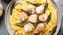 Pumpkin Alfredo with Seared Alaska Scallops Pumpkin Alfredo with Seared Alaska Scallops