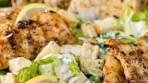 Grilled Chicken Caesar Salad with Garlic Parmesan Flatbread Grilled Chicken Caesar Salad with Garlic Parmesan Flatbread