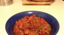 Turkey Chili, 1 cup (4 qt slow cooker recipe) Turkey Chili, 1 cup (4 qt slow cooker recipe)
