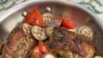 Pan Roasted Pork Tenderloin w Fairy Tale Eggplant & Tomatoes Pan Roasted Pork Tenderloin w Fairy Tale Eggplant & Tomatoes
