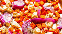 Sheet Pan Roasted Sweet Potatoes and Chicken Sheet Pan Roasted Sweet Potatoes and Chicken