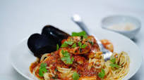 Spaghetti marinara Spaghetti marinara