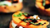 Peach Bruschetta with Whipped Goat Cheese Peach Bruschetta with Whipped Goat Cheese