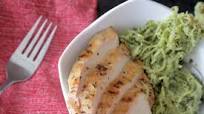 Spaghetti Squash with Grilled Chicken and Pesto Spaghetti Squash with Grilled Chicken and Pesto