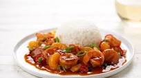 Firecracker Shrimp with mandarin oranges and jasmine rice Firecracker Shrimp with mandarin oranges and jasmine rice