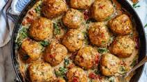 Creamy Spinach Turkey Meatballs Creamy Spinach Turkey Meatballs