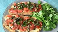 Bruschettas végétariennes Bruschettas végétariennes