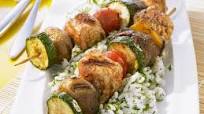 Chicken Skewers with Herbed Rice Chicken Skewers with Herbed Rice