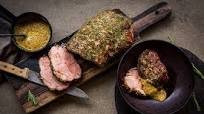 Roasted pork neck with mustard sauce Roasted pork neck with mustard sauce
