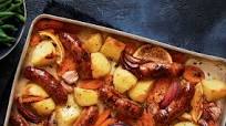 Sticky sausage traybake Sticky sausage traybake