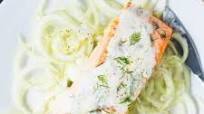 Gluten Free & Keto Salmon Tzatziki with Cucumber Noodles Gluten Free & Keto Salmon Tzatziki with Cucumber Noodles