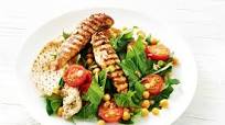 Sumac chicken with chickpeas, spinach and baba ghanoush Sumac chicken with chickpeas, spinach and baba ghanoush