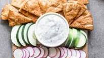 Greek Crudités with Tzatziki and Pita Chips Greek Crudités with Tzatziki and Pita Chips