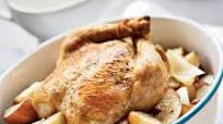 Roasted Chicken with Onions, Potatoes, and Gravy Roasted Chicken with Onions, Potatoes, and Gravy
