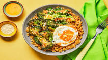 Sweet Thai Roasted Broccoli Bowls with Ginger Soy Quinoa, Smashed Cucumber, Spicy Mayo & Fried Eggs Sweet Thai Roasted Broccoli Bowls with Ginger Soy Quinoa, Smashed Cucumber, Spicy Mayo & Fried Eggs